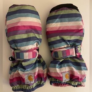 Carhartt Waterproof Girls Winter Ski Mittens Toddler Long Cuff Large Age 4-5